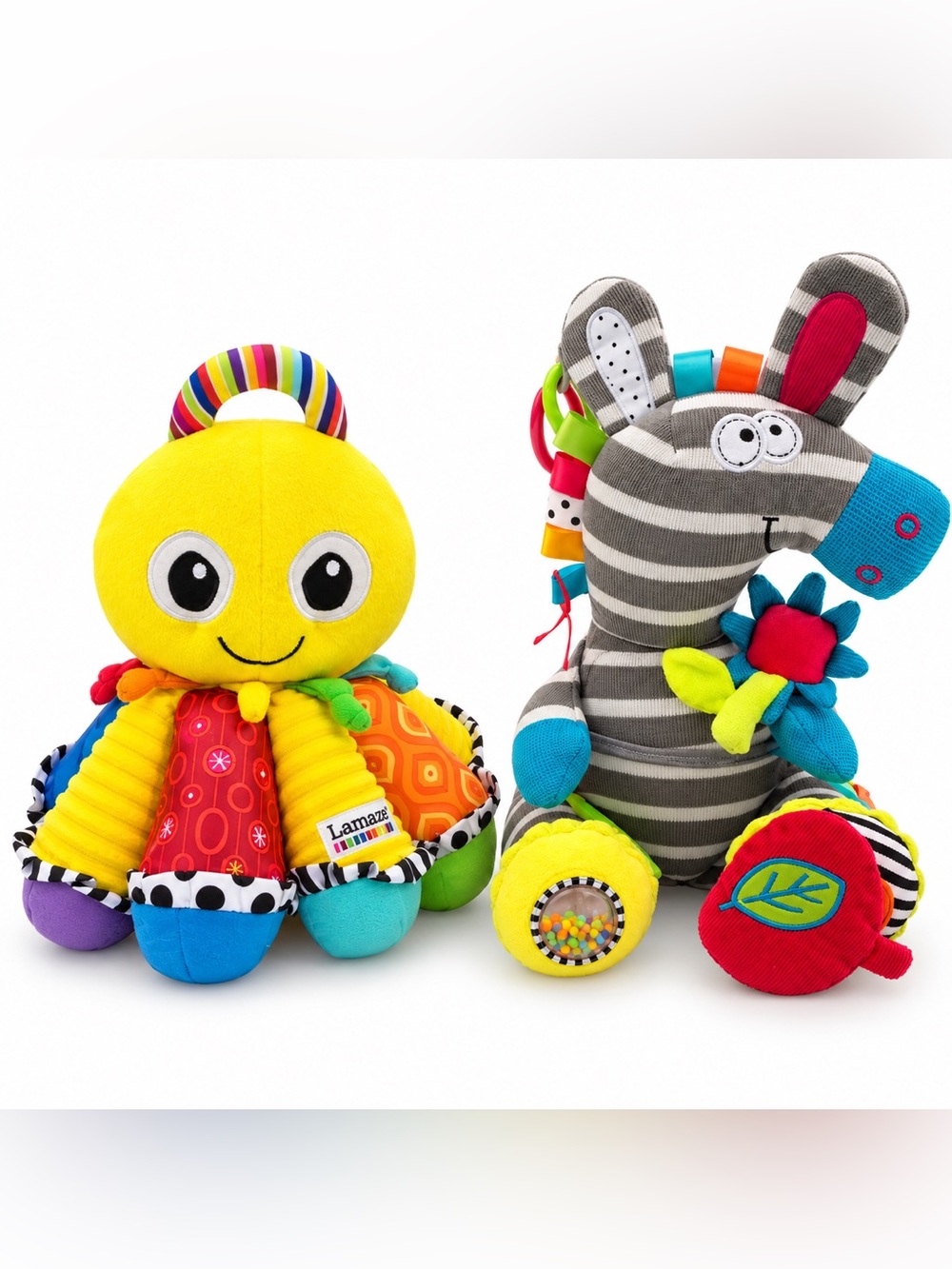 TOMY Lamaze Octotunes Musical Octopus & Dolce Activity Zebra Zeddy 2pc Lot